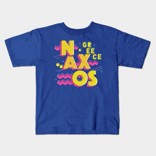 Retro 90s Naxos, Greece Kids T-Shirt by SLAG_Creative